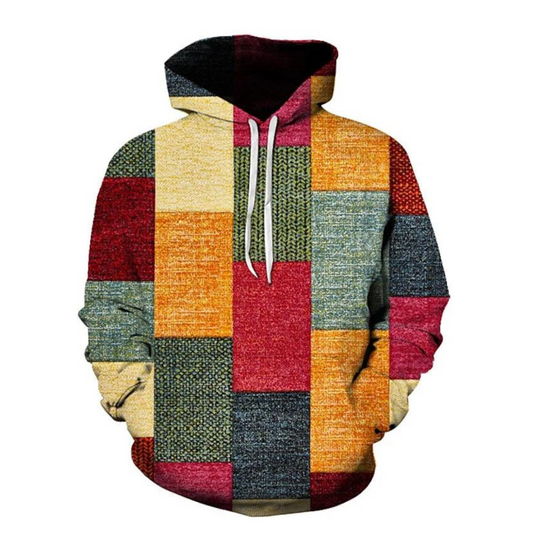 Sam - Heren Hoodie met Abstracte Print en Capuchon