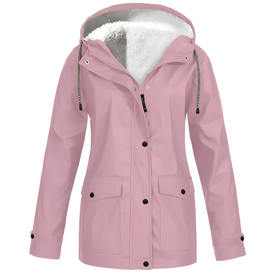 Lara - Waterdichte Dames Regenjas met Fleece Voering en Capuchon