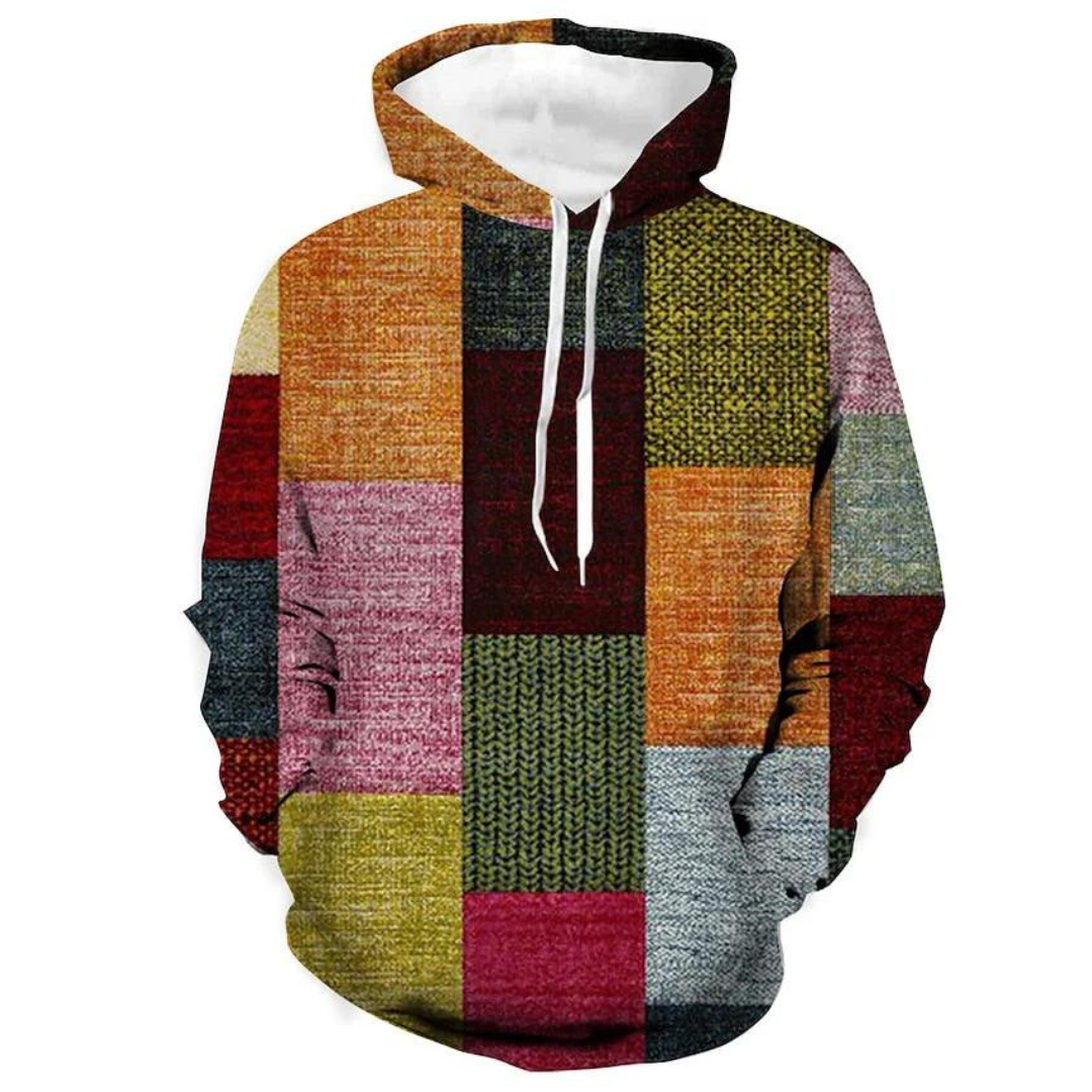 Sam - Heren Hoodie met Abstracte Print en Capuchon