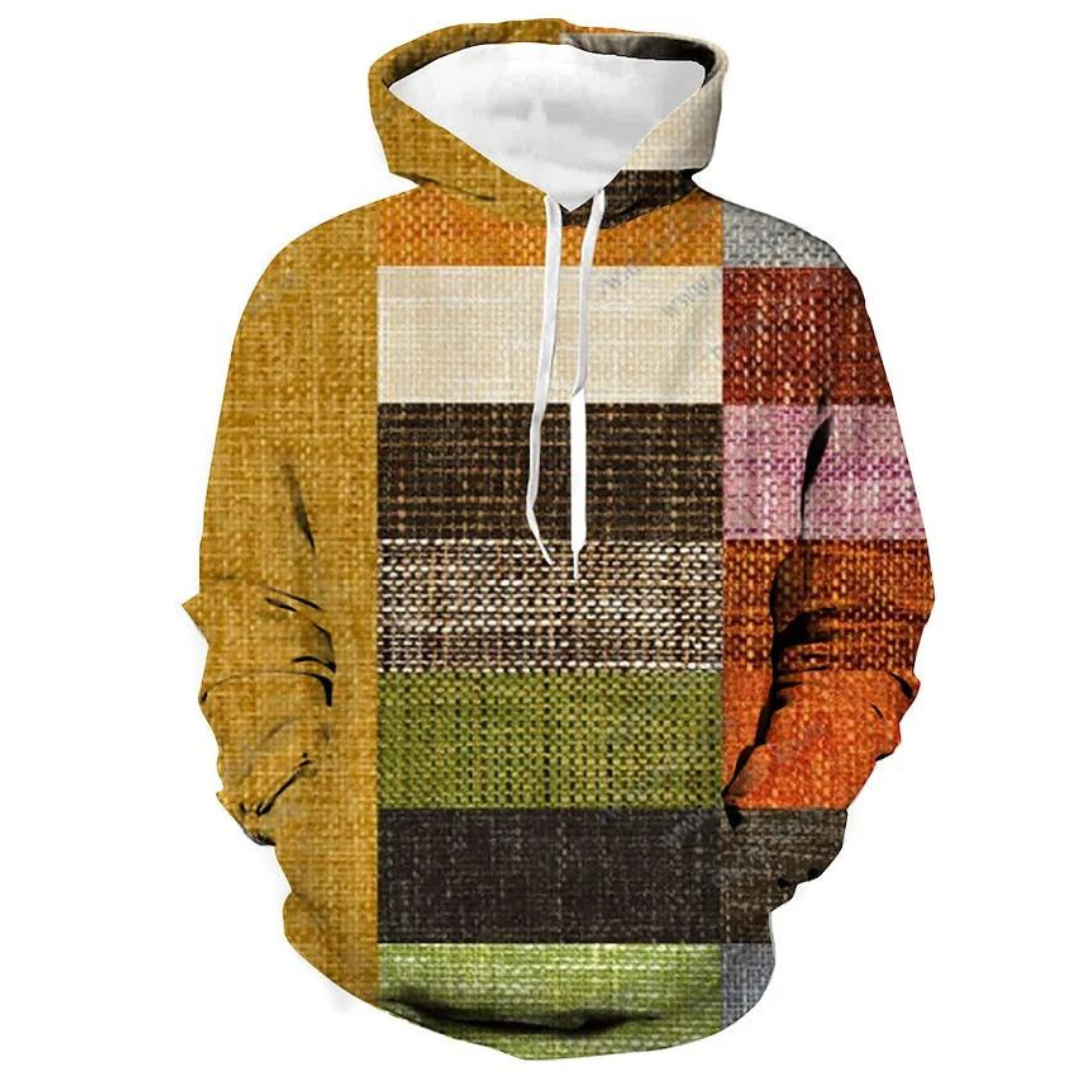 Sam - Heren Hoodie met Abstracte Print en Capuchon