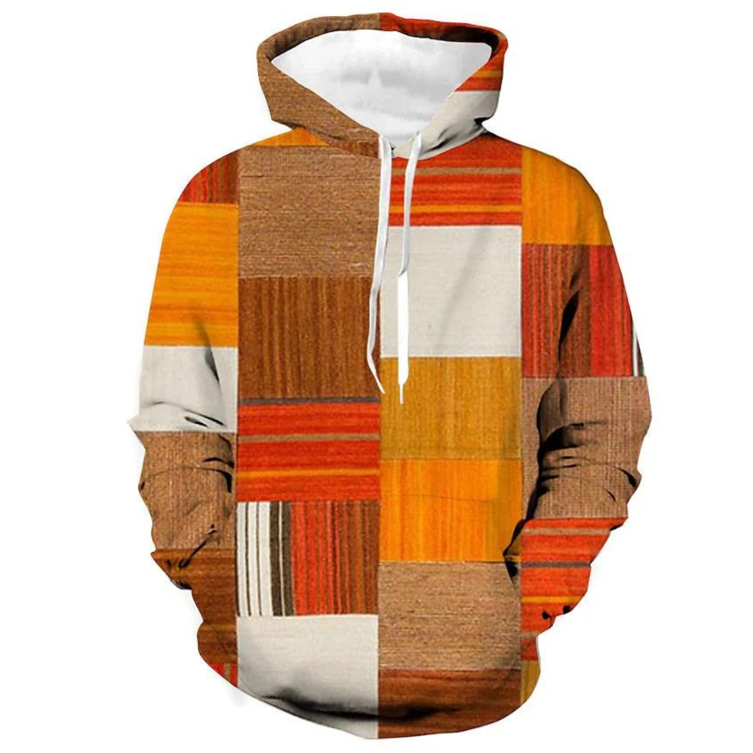 Sam - Heren Hoodie met Abstracte Print en Capuchon