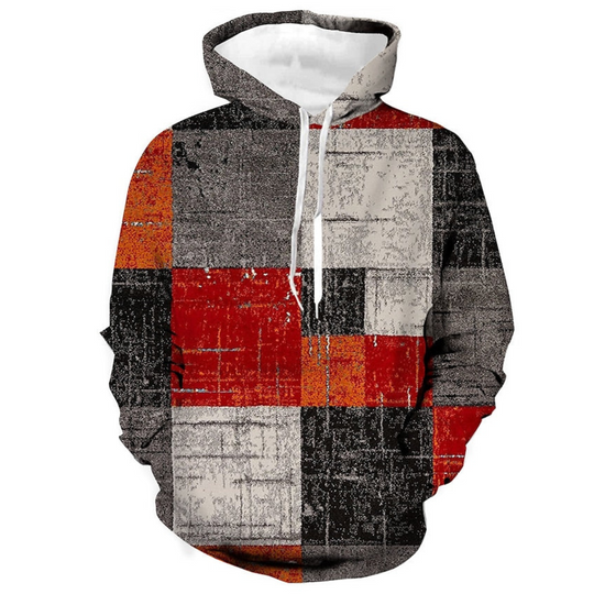 Sam - Heren Hoodie met Abstracte Print en Capuchon