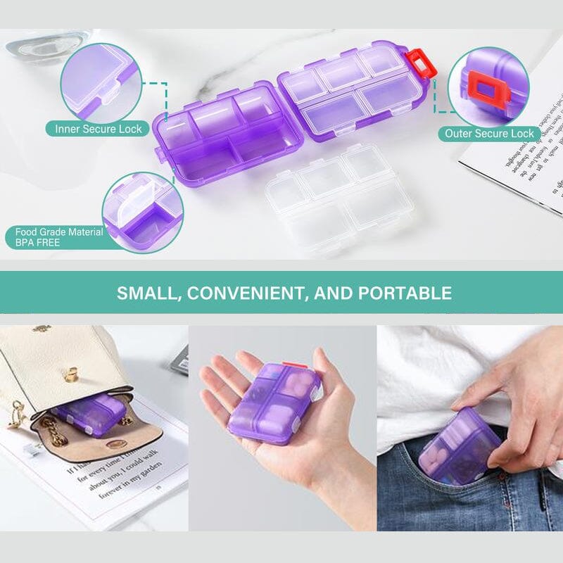 Voor Mini Organizer PillSafe - Handige medicijnhouder, ontworpen voor gemak en overzicht.