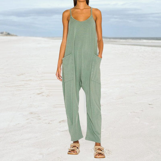 SimpliciFit - Minimalistische jumpsuit met V-hals Voor dames