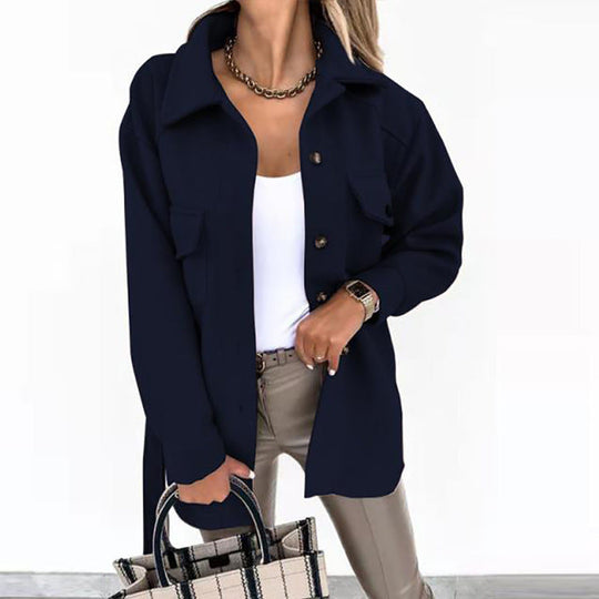  Kylie's Dames Oversized Lange Shacket Lange Shacket . Ontworpen met een relaxte, modieuze uitstraling en hoogwaardige stof voor extra comfort en warmte. Voorzien van een knoopsluiting en ruime zakken, perfect voor een casual en toch elegante look in het dagelijks leven.