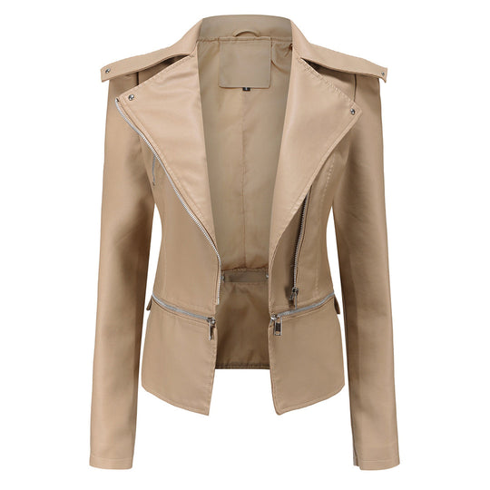 Zara - Elegant Leather Biker Jacket for Lady