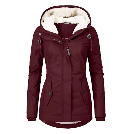 Isabelle - Warme Dames Winterjas met Fleece Voering en Capuchon