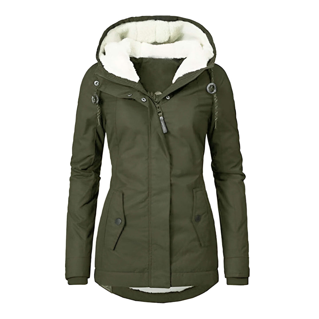 Isabelle - Warme Dames Winterjas met Fleece Voering en Capuchon