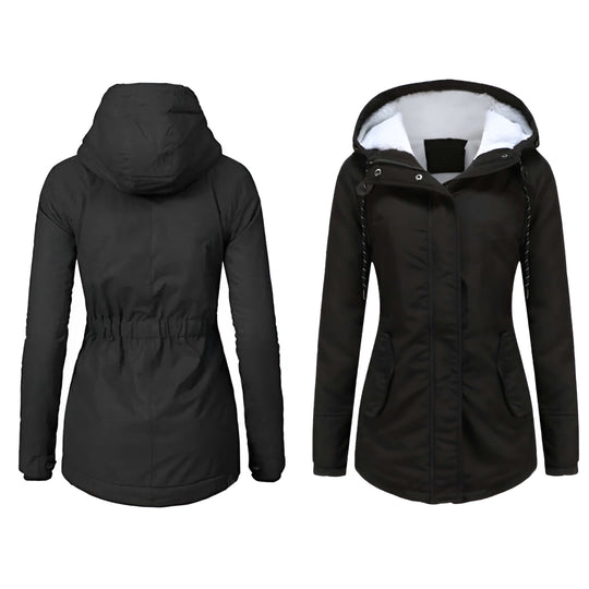 Isabelle - Warme Dames Winterjas met Fleece Voering en Capuchon