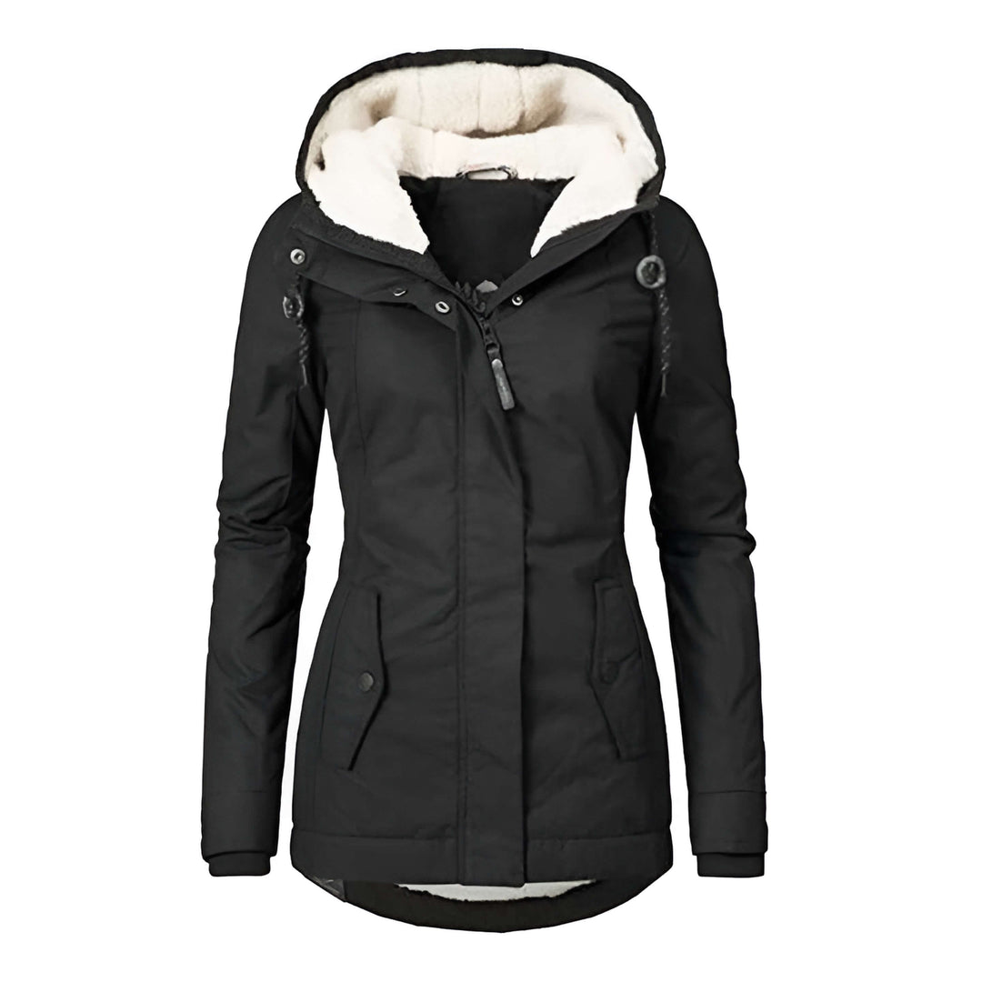 Isabelle - Warme Dames Winterjas met Fleece Voering en Capuchon