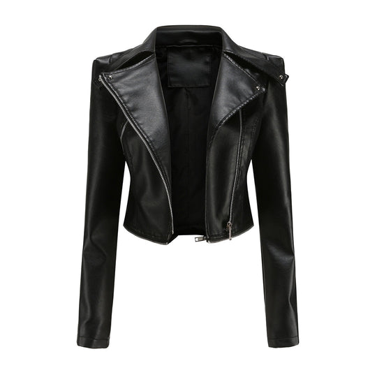 Zara - Elegant Leather Biker Jacket for Lady