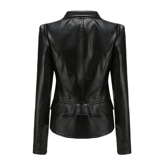 Zara - Elegant Leather Biker Jacket for Lady