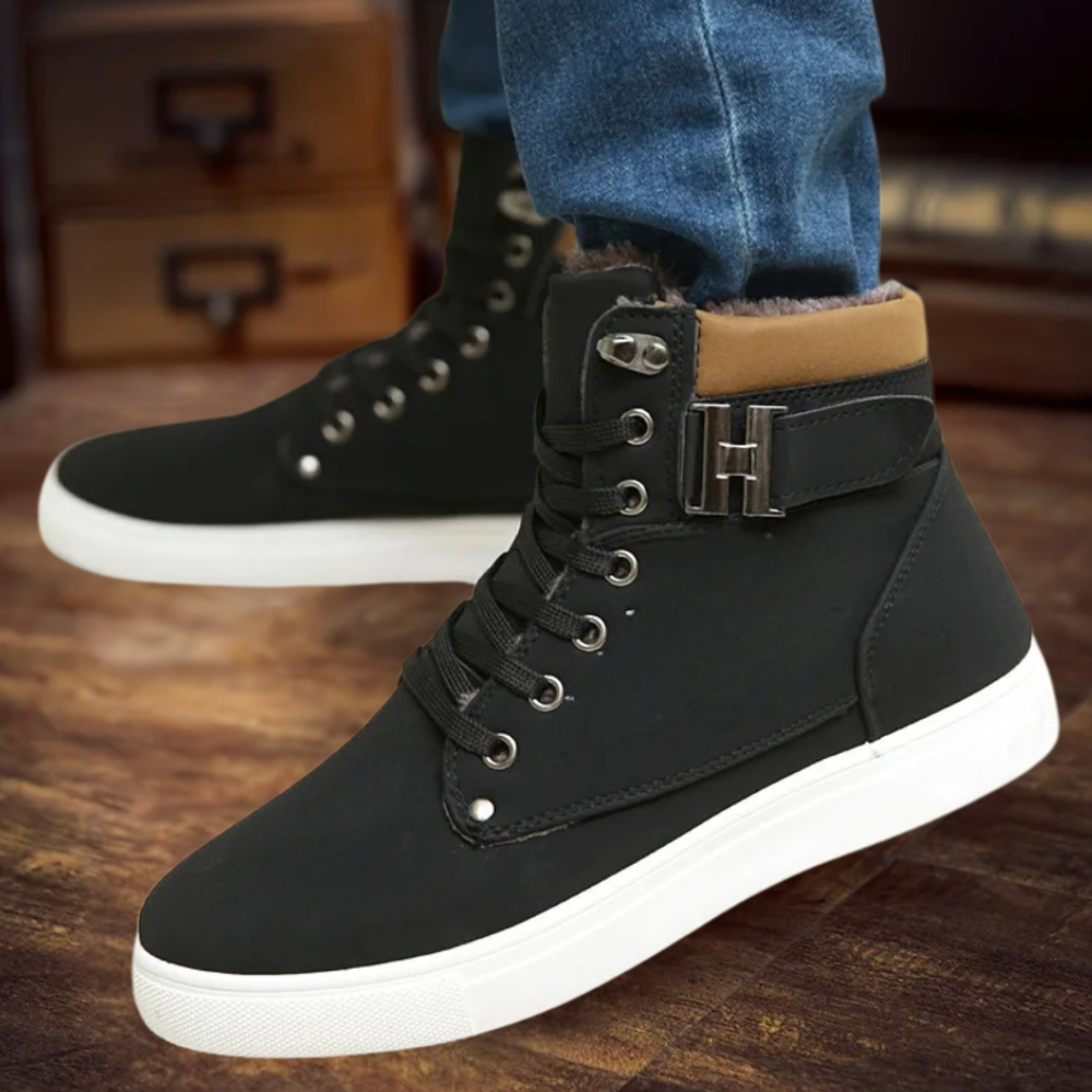 Warme hoge Daan's sneakers voor mannen, perfect voor de herfst. Deze sneakers combineren stijl en comfort, met een trendy ontwerp en stevige vetersluiting. Ideaal voor casual outfits en dagelijkse activiteiten.