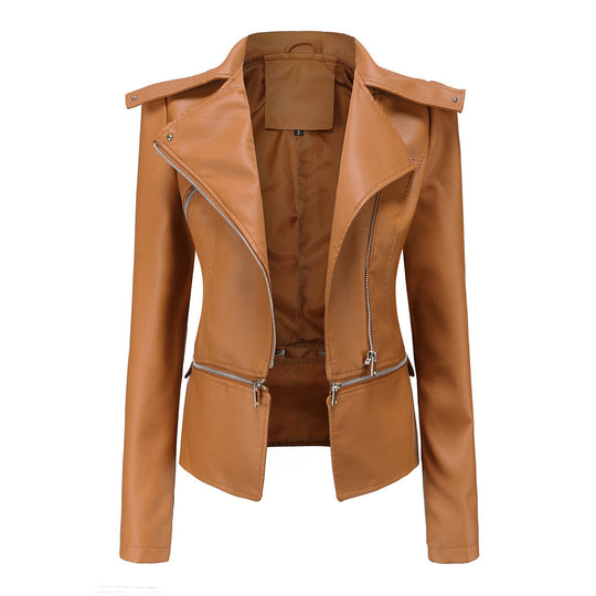 Zara - Elegant Leather Biker Jacket for Lady