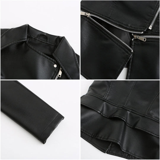 Zara - Elegant Leather Biker Jacket for Lady