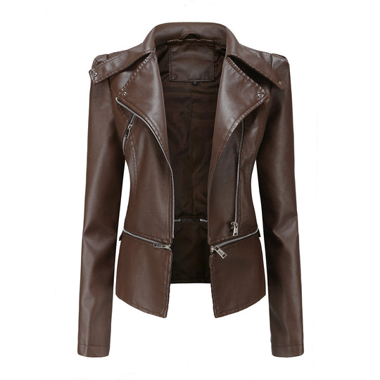 Zara - Elegant Leather Biker Jacket for Lady