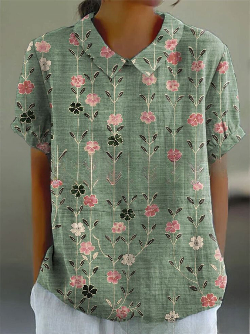 Mila Bloemen Shirt, ideaal voor zonnige dagen met een kleurrijk bloemenmotief.