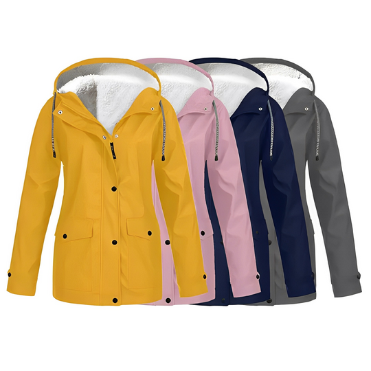 Lara - Waterdichte Dames Regenjas met Fleece Voering en Capuchon