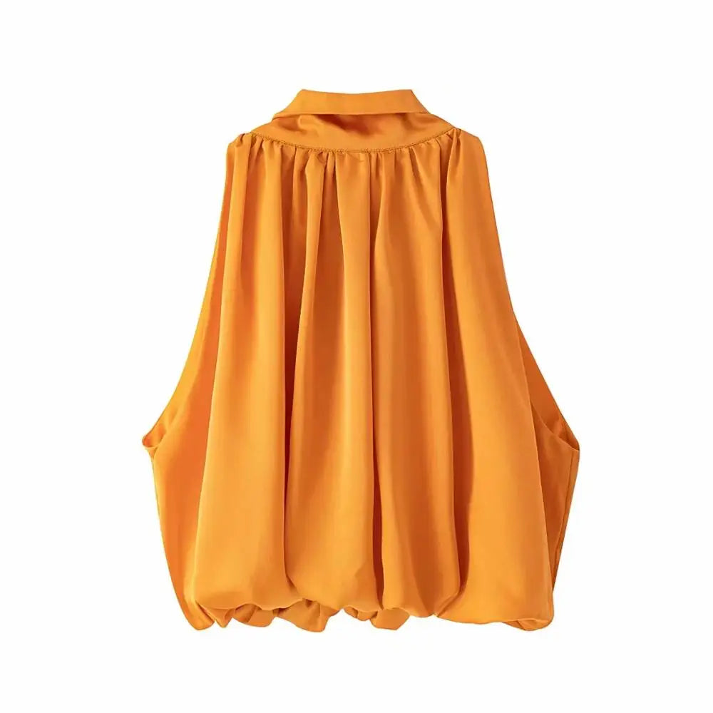 Selina | Sexy cropped haltertop voor dames | Oranje