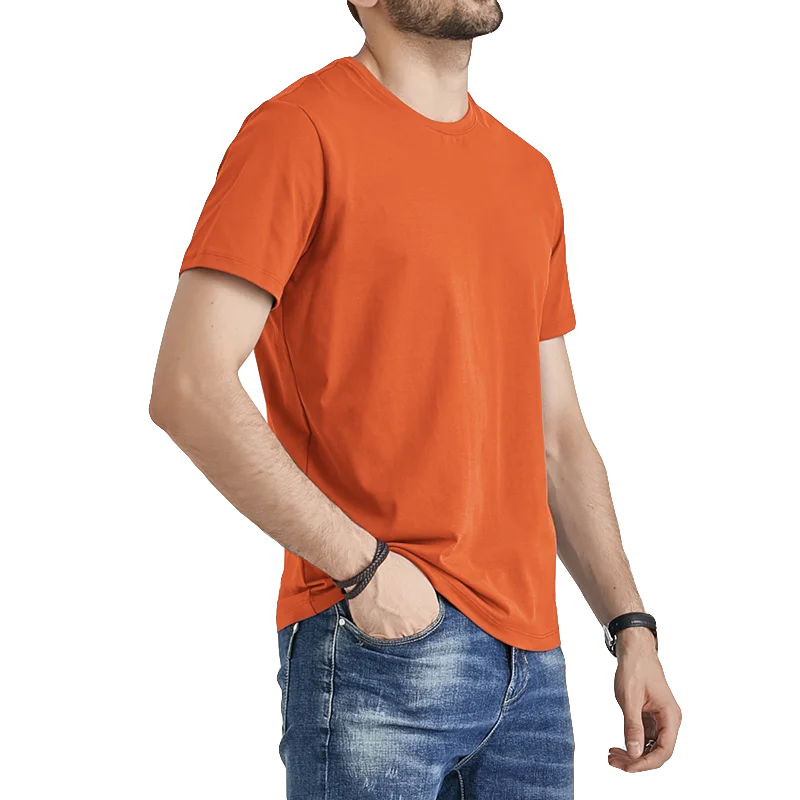 Noor | Basic unisex T-shirt met lange mouwen | Oranje