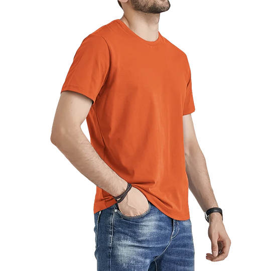 Noor | Basic unisex T-shirt met lange mouwen | Oranje