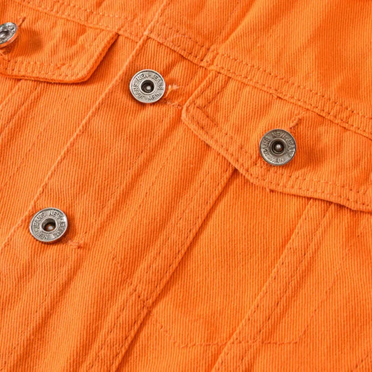 Raf | Losse denim jas voor heren | Oranje