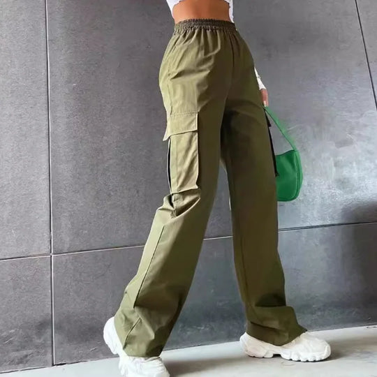 Dresden | Dames Oversized Cargo Broek | Legergroen