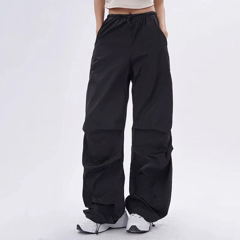 Lenzburg | Dames Oversized Parachute Broek | Zwart