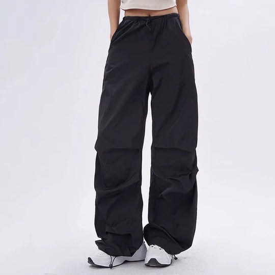 Lenzburg | Dames Oversized Parachute Broek | Zwart