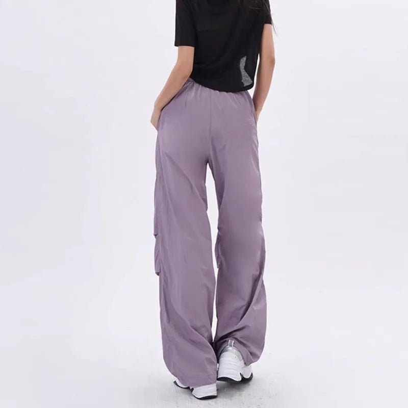 Lenzburg | Dames Oversized Parachute Broek | Zwart