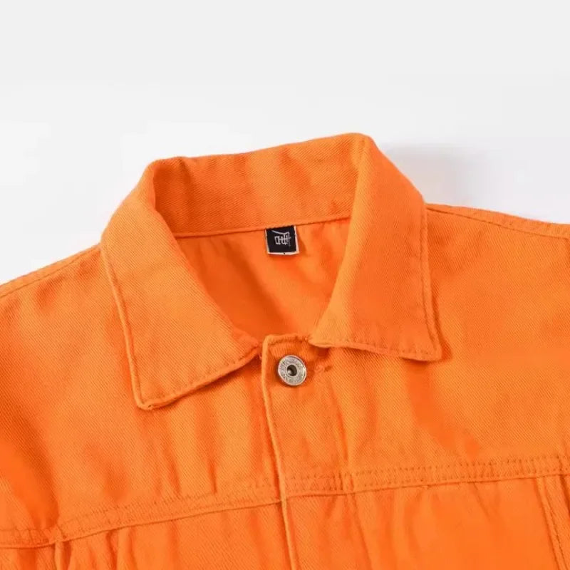 Raf | Losse denim jas voor heren | Oranje