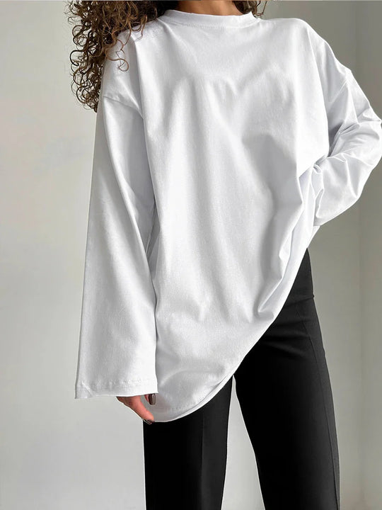 Luna | Dames Oversized Basic Pullover | Roze