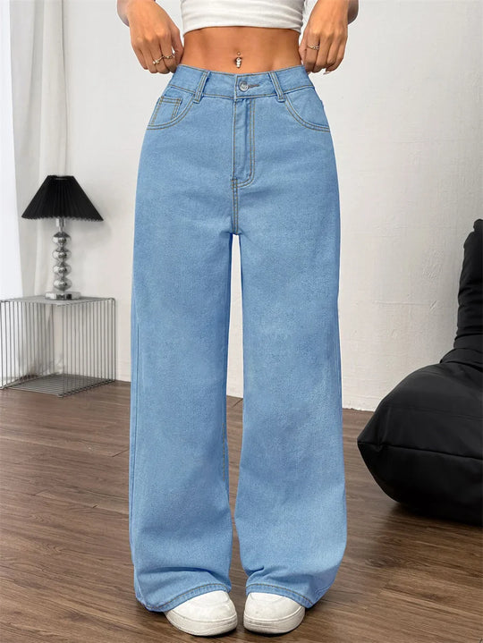 Leipzig | Dames Oversized Jeans | Blauw