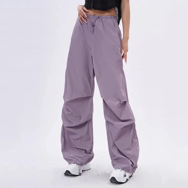 Lenzburg | Dames Oversized Parachute Broek | Zwart