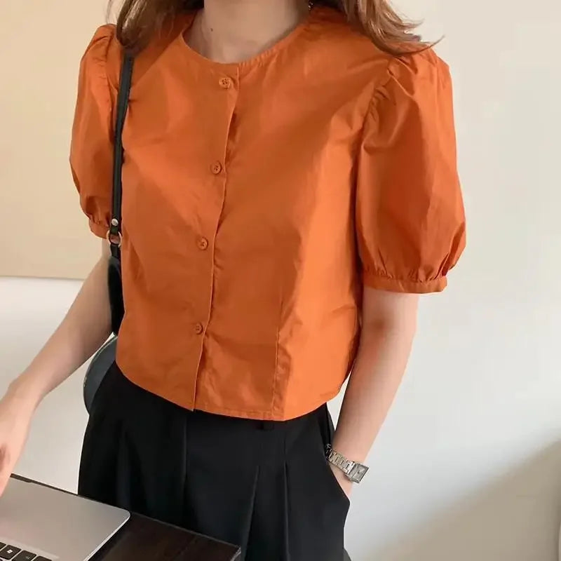 Lina | Vrouwen Elegante Blouse | Oranje