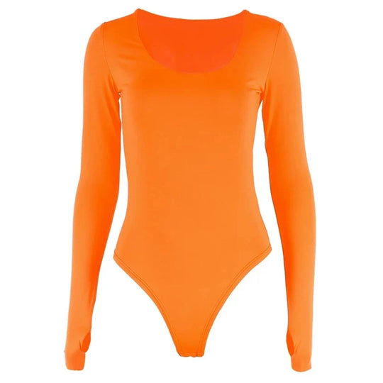 Luna | Vrouwen Neon Bodysuit | Oranje