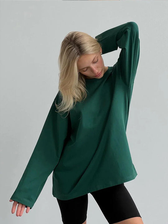 Luna | Dames Oversized Basic Pullover | Roze