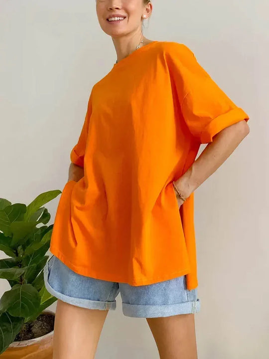 Lotte | Vrouwen Casual T-shirt | Oranje