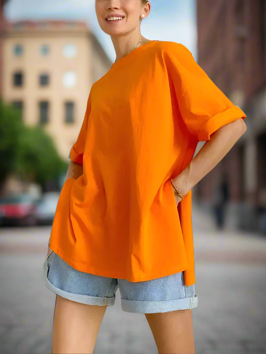 Lotte | Vrouwen Casual T-shirt | Oranje