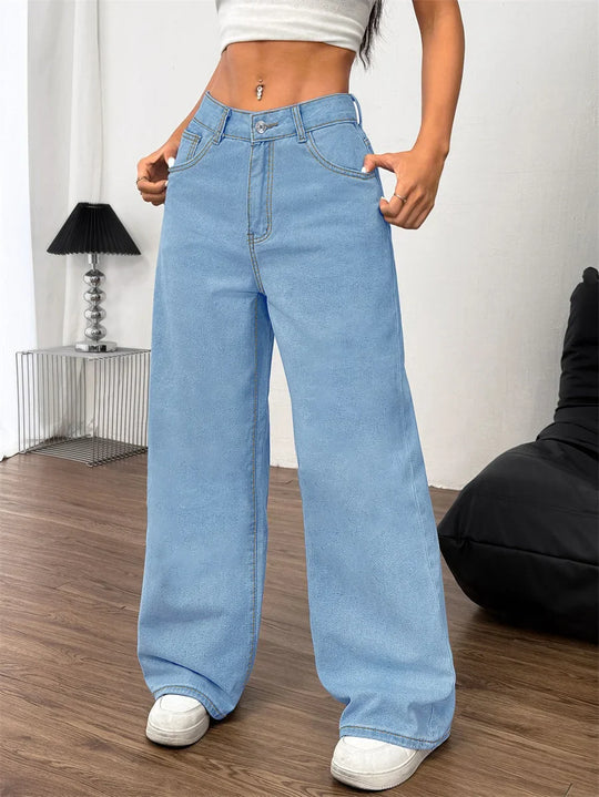 Leipzig | Dames Oversized Jeans | Blauw