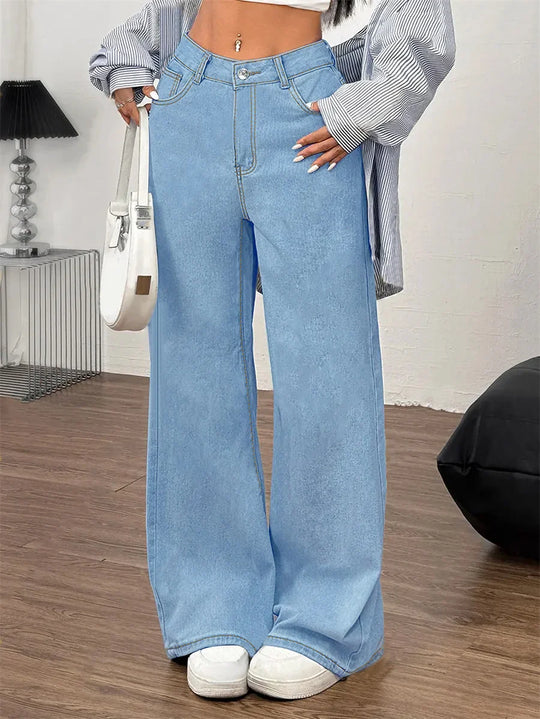 Leipzig | Dames Oversized Jeans | Blauw