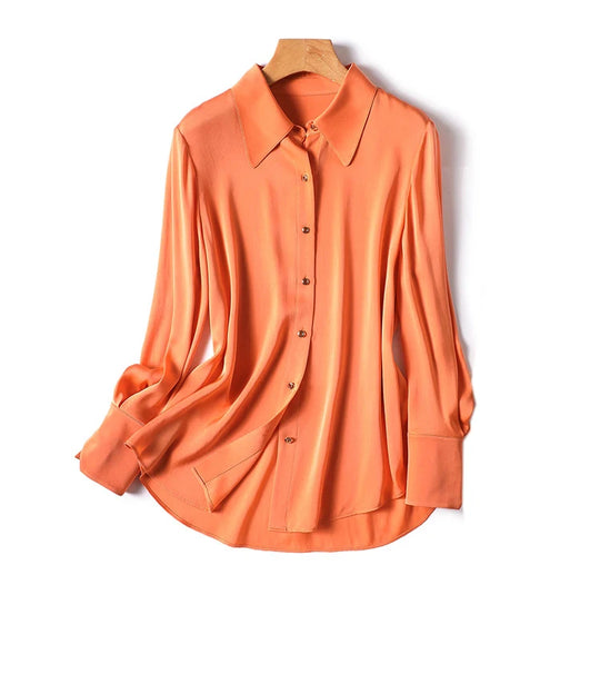 Livia | Elegante nachtblouse voor dames | Oranje