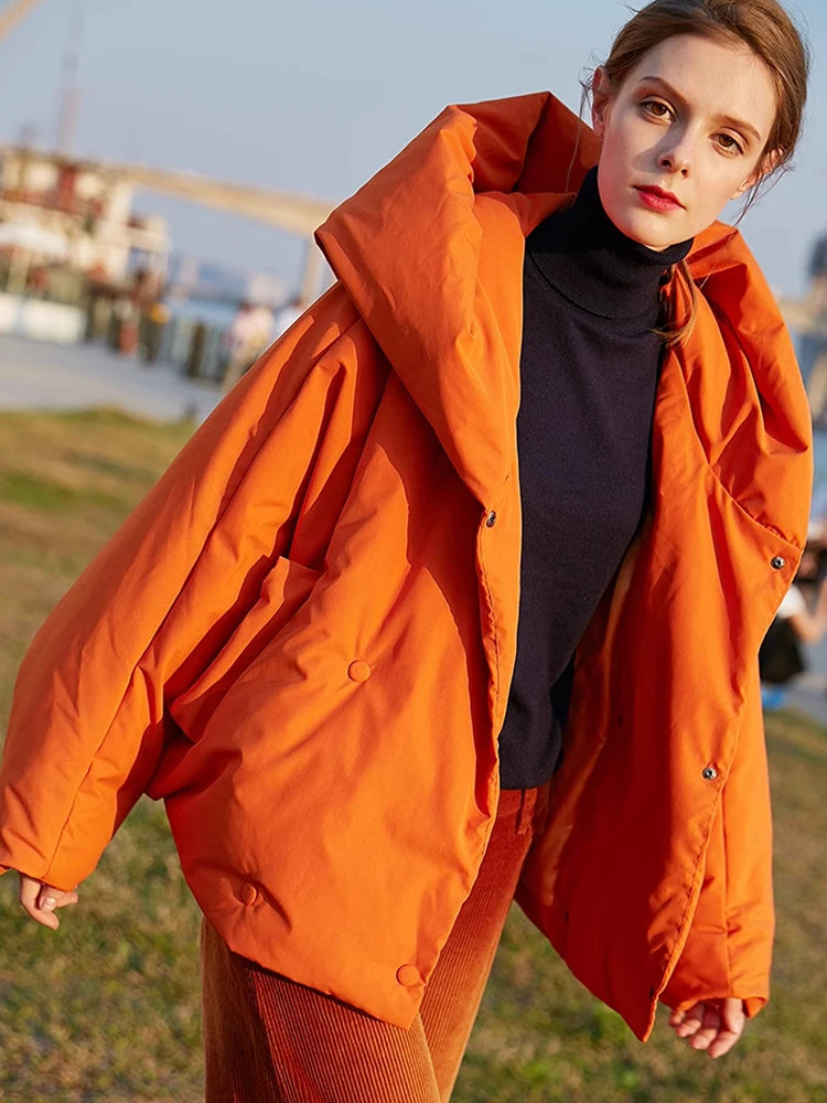 Nova | Warme winterparka voor dames | Oranje