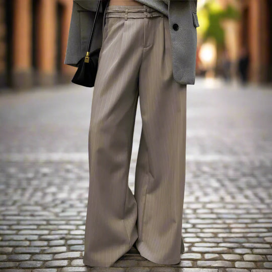 Düsseldorf | Dames Oversized Print-Broek | Khaki