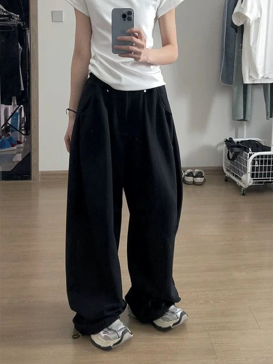 Hamburg | Dames Oversized Sweatpants | Zwart