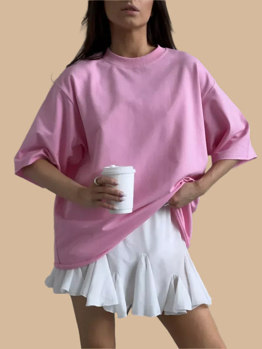 Mira | Dames Oversized Basic T‑Shirt | Wit