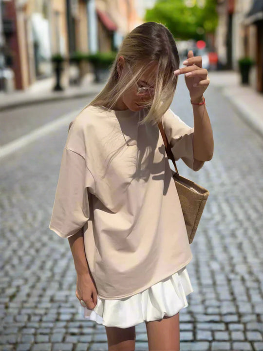 Mira | Dames Oversized Basic T‑Shirt | Wit