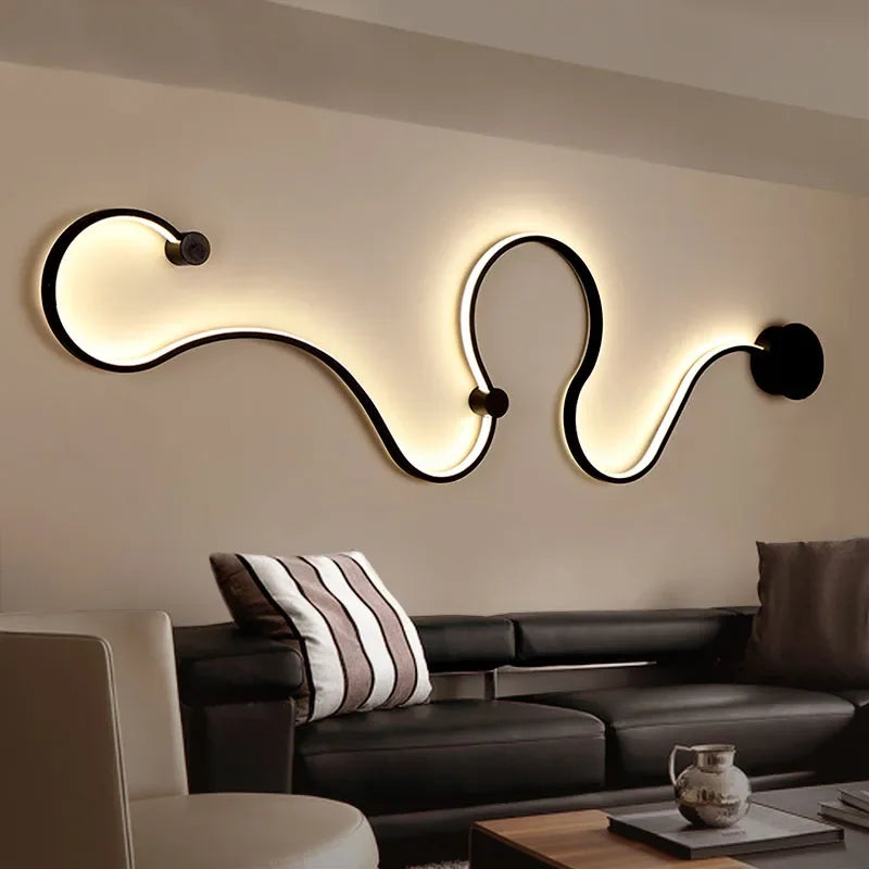 LumiWave Moderne LED Wandlamp - Decoratieve verlichting die een kunstzinnig accent toevoegt aan je woonkamer of slaapkamer.