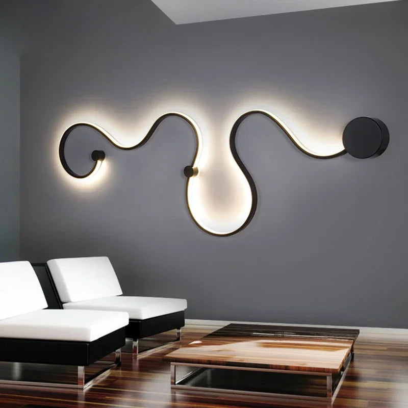 LumiWave Moderne LED Wandlamp - Uniek en modern design, perfect voor het creëren van een warme ambiance in huis.