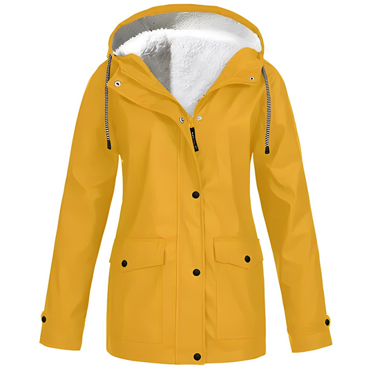 Lara - Waterdichte Dames Regenjas met Fleece Voering en Capuchon